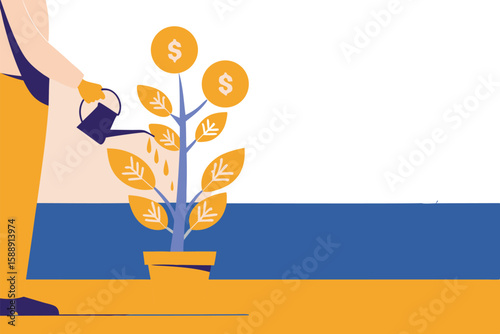 Investing in Growth Watering Prosperity Tree Financial Planning Wealth Building Money Management Business Strategy and