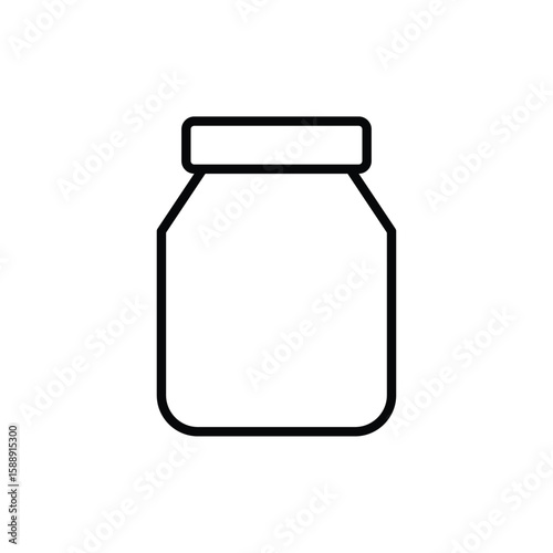 Empty Glass Jar with Lid for Food Storage and Kitchen Organization