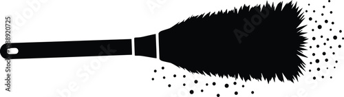 Dusting Action with Cleaning Products Vector in a Home Environment - Illustration of a Duster Tool