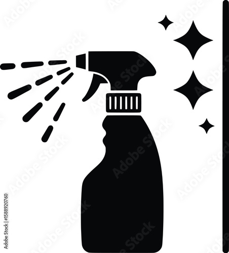 Vector Illustration of Cleaning Products in Action for Home Cleaning, Sparkling Environment, Modern Design