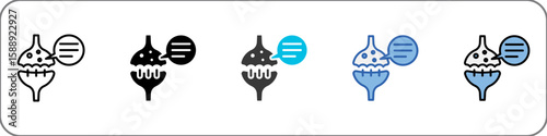 Neurotransmitter Icon Pack Multistyle Illustration