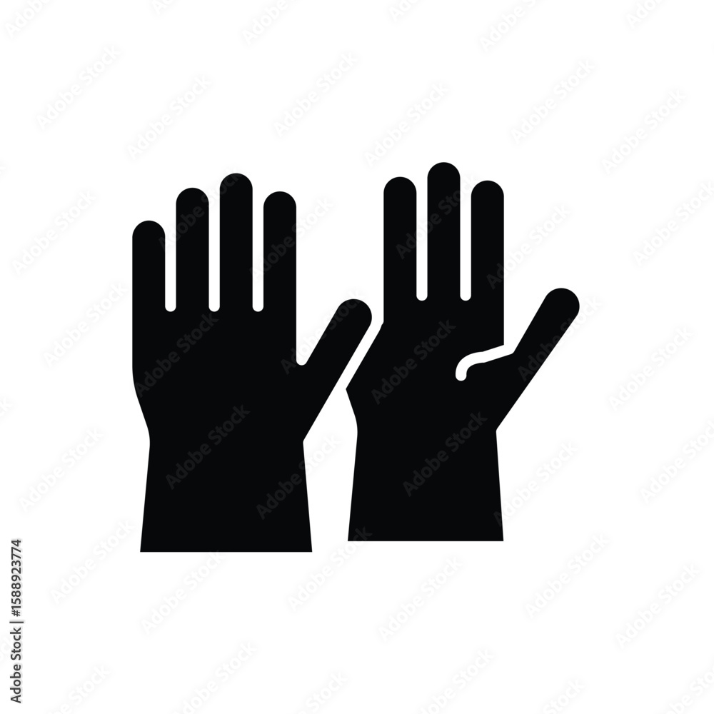 Obraz premium Black and White Illustration of Two Raised Hands in Celebration or Greeting