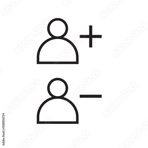 add user, delete user, profile, man avatar, woman avatar, people icons