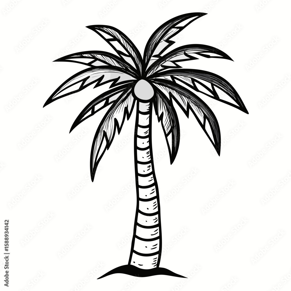 Fototapeta premium palm tree green silhouette vector illustration