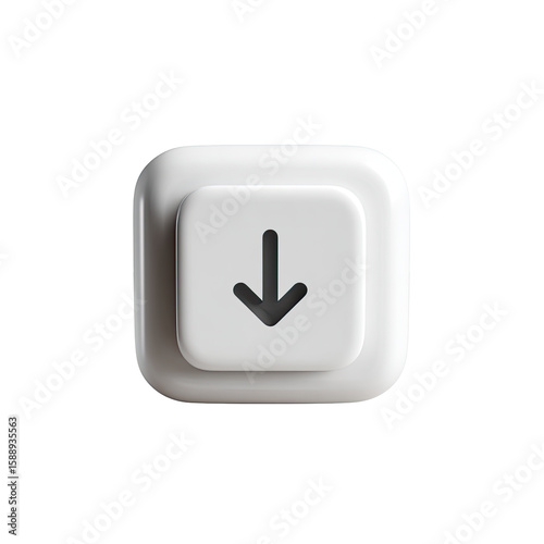White square button with a downward arrow