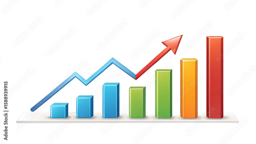 business graph on white business graph on white