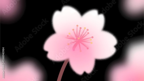  Cherry blossom illustration, showcasing art creation.