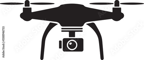 Flying Drone Silhouette Vector

Quadcopter Technology Illustration

Remote-Controlled Drone Design

Modern Drone in Flight Graphic

Aerial Drone Silhouette Art