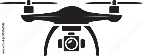 Flying Drone Silhouette Vector

Quadcopter Technology Illustration

Remote-Controlled Drone Design

Modern Drone in Flight Graphic

Aerial Drone Silhouette Art