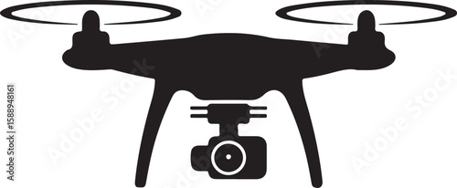 Flying Drone Silhouette Vector

Quadcopter Technology Illustration

Remote-Controlled Drone Design

Modern Drone in Flight Graphic

Aerial Drone Silhouette Art