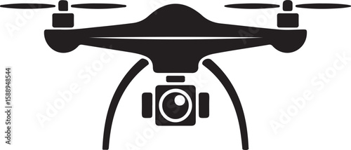 Flying Drone Silhouette Vector

Quadcopter Technology Illustration

Remote-Controlled Drone Design

Modern Drone in Flight Graphic

Aerial Drone Silhouette Art