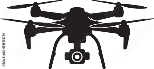 Flying Drone Silhouette Vector

Quadcopter Technology Illustration

Remote-Controlled Drone Design

Modern Drone in Flight Graphic

Aerial Drone Silhouette Art
