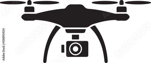 Flying Drone Silhouette Vector

Quadcopter Technology Illustration

Remote-Controlled Drone Design

Modern Drone in Flight Graphic

Aerial Drone Silhouette Art