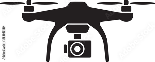 Flying Drone Silhouette Vector

Quadcopter Technology Illustration

Remote-Controlled Drone Design

Modern Drone in Flight Graphic

Aerial Drone Silhouette Art