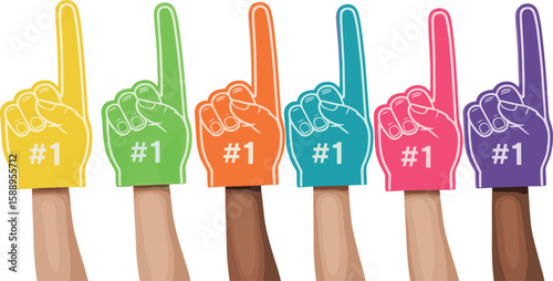 Fan foam fingers hands up