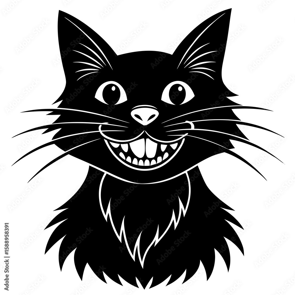 Obraz premium black cat head