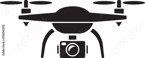 Flying Drone Silhouette Vector

Quadcopter Technology Illustration

Remote-Controlled Drone Design

Modern Drone in Flight Graphic

Aerial Drone Silhouette Art