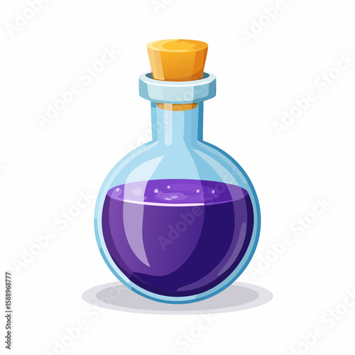 Magic potion bottle or Halloween witch elixir and poison drink
