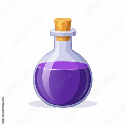 Magic potion bottle or Halloween witch elixir and poison drink