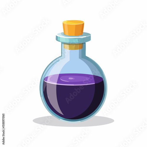 Magic potion bottle or Halloween witch elixir and poison drink