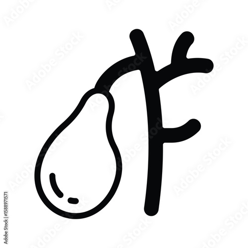 A modern glyph icon of bile duct system