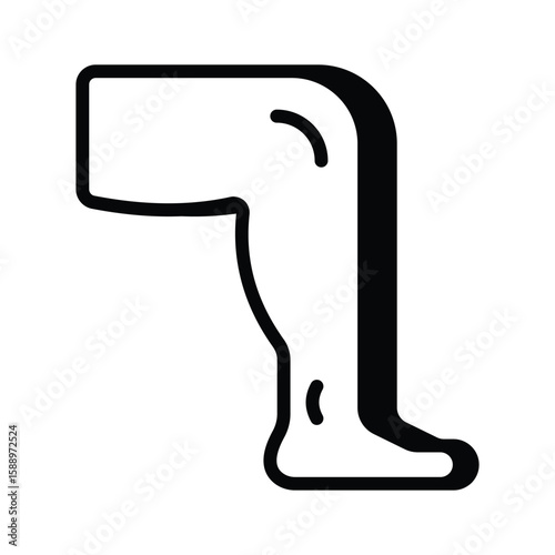 Trendy glyph icon of complete human leg anatomy