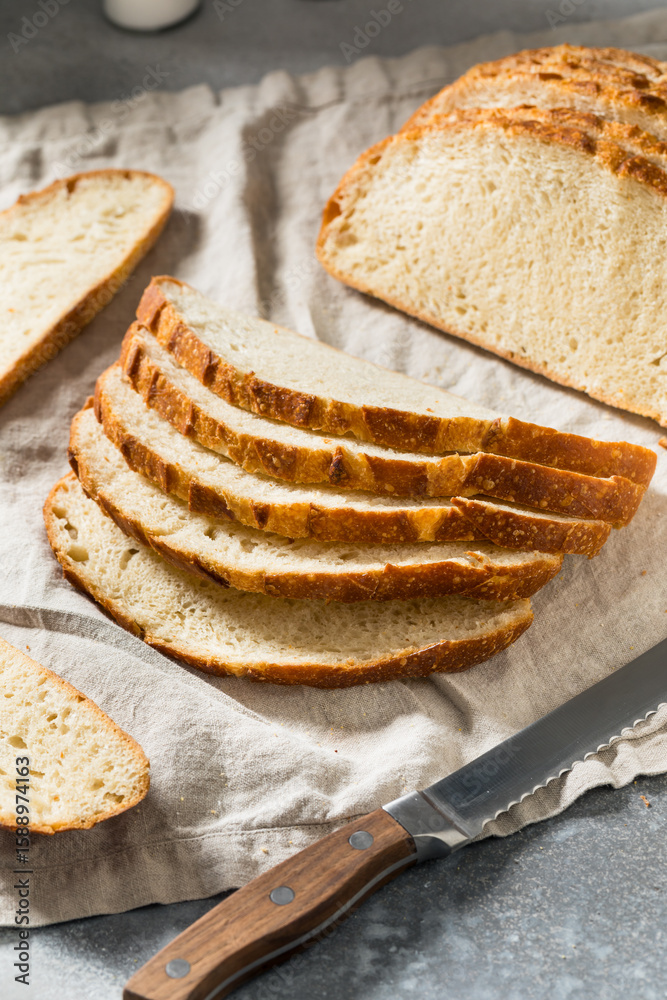 Naklejka premium Homemade Sourdough White Bread Slices