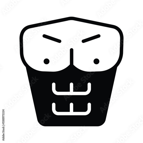 Trendy glyph icon of abdominal muscles, easy to edit