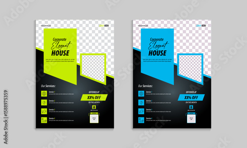 Business flyer design template set, corporate creative business flyer design, business vector template design