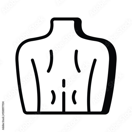 A customizable glyph icon of human back posture