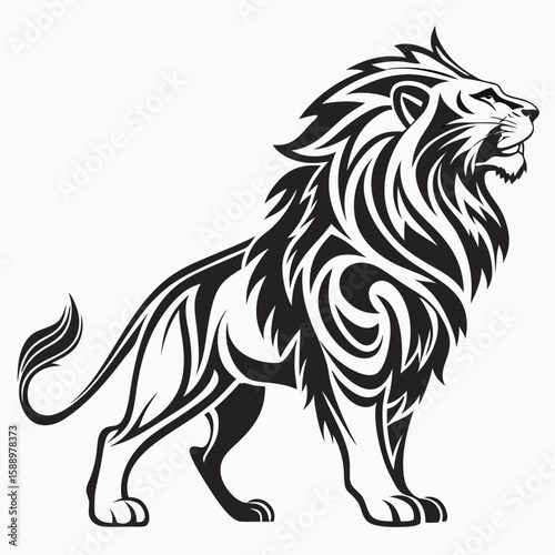 Wallpaper Mural Tribal lion tattoo design isolated on white background Torontodigital.ca