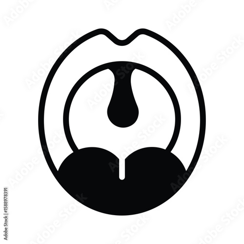 Premium glyph icon of open mouth tonsils