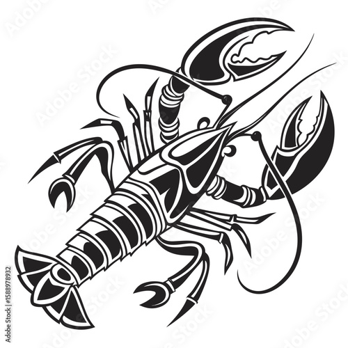 Stylized illustration of a lobster with claws
