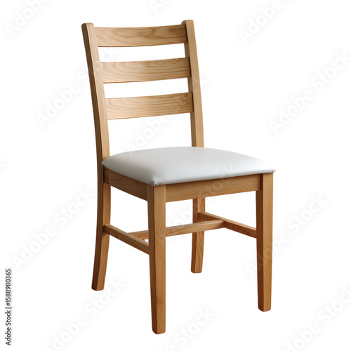 Wooden chair isolated on transparent background