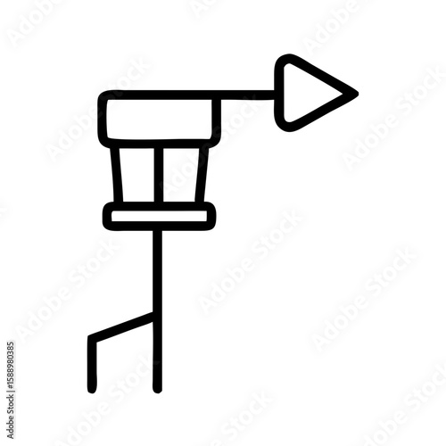 Weather vane in minimal style with simple line design  