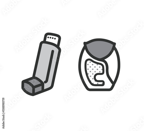 吸入剤　吸入器のイラスト
