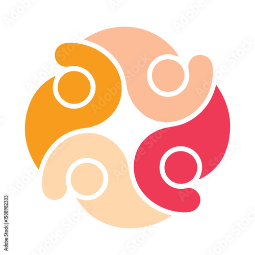 Community Unity Abstract Logo – People in Circle Symbol Vector Design