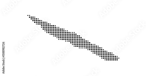 Symbol Map of the Island Ilha de Sao Jorge (Portugal) showing the island with just a few black dots