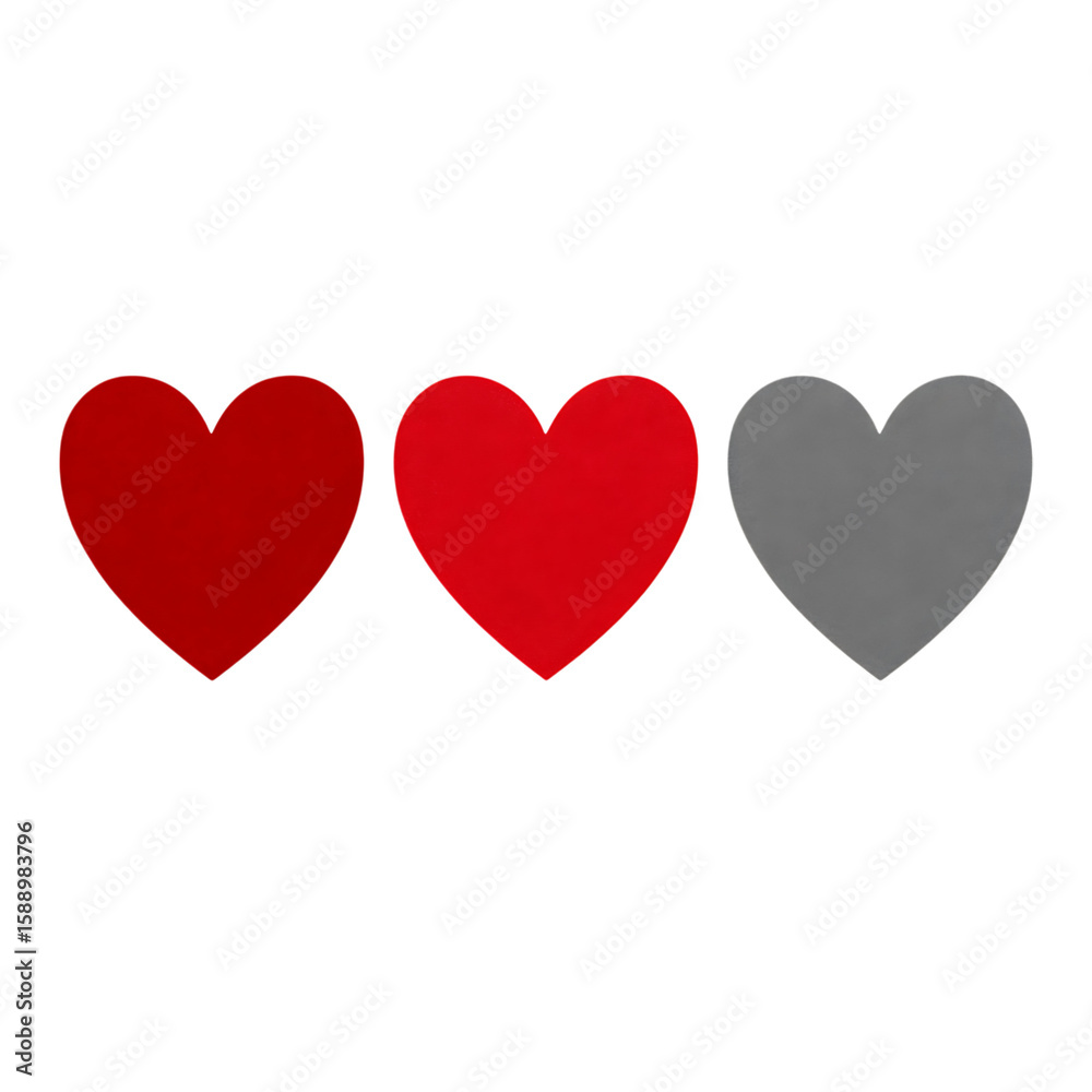 Three hearts isolated on transparent background Three hearts isolated on transparent background