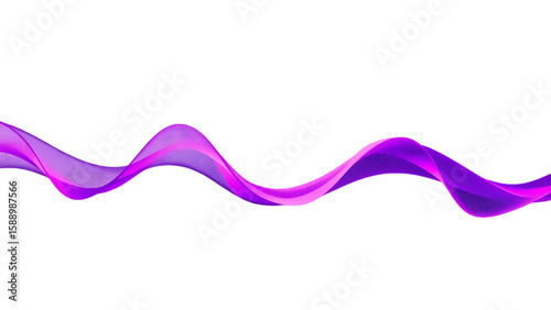 Abstract purple music wave form shape transparent isolated background Electronic rhythm frequency
