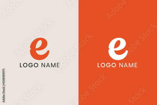Modern Letter E Logo Design – Minimalist Monogram Branding Template with Dual Backgrounds