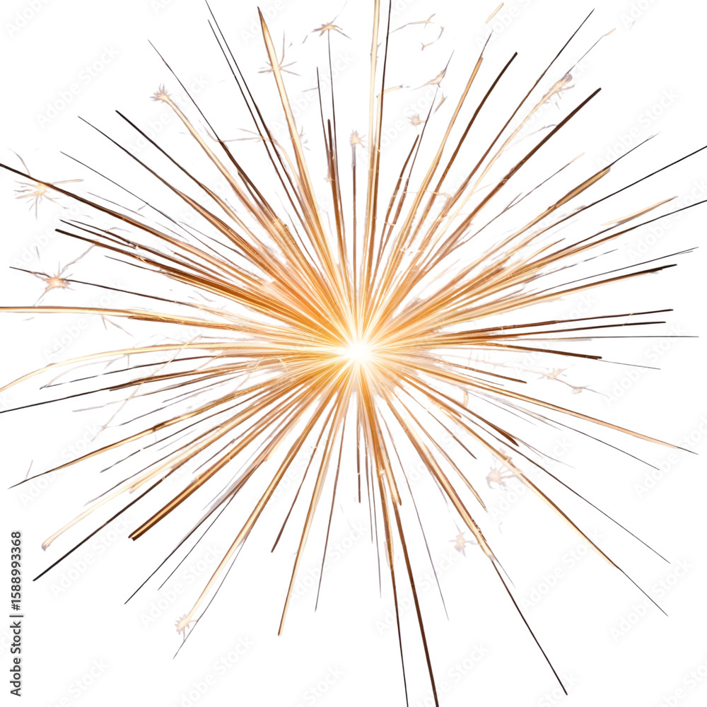 Obraz premium Radiant Sparkle Burst Illuminates the Night Sky isolated on transparent background Generative AI.