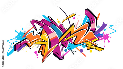 Colorful graffiti art vector design urban street style illustration abstract spray paint artwork vibrant