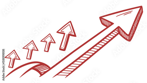 Wallpaper Mural Growth chart illustration with upward arrows for business success and financial market analysis concept Torontodigital.ca
