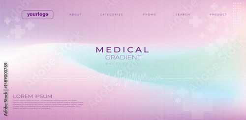 Modern medical background with waveform graphic and cross elements ideal for health presentations