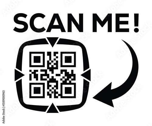 QR code scan icon set. Scan me frame. QR code scan for smartphone. QR code for mobile app, payment and identification. Vector illustration.
