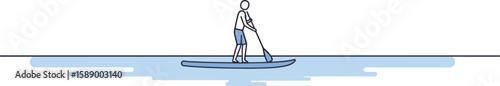 Minimalist SUP Paddleboarding Summer Serenity