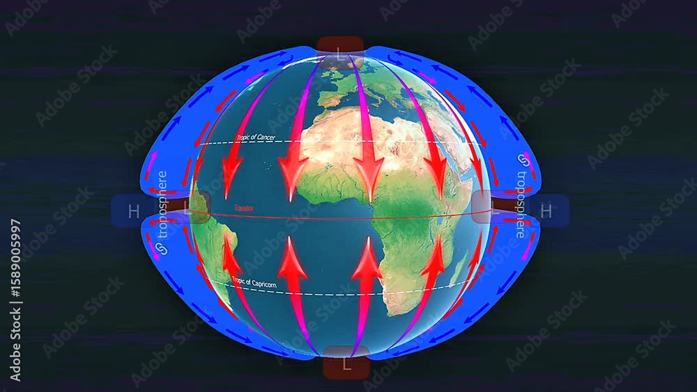 Atmospheric circulation of static earth 3D