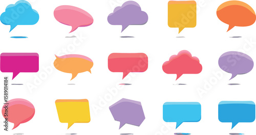 Speech bubble shapes set