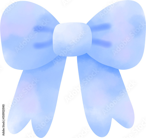 cute blue bow watercolor 
